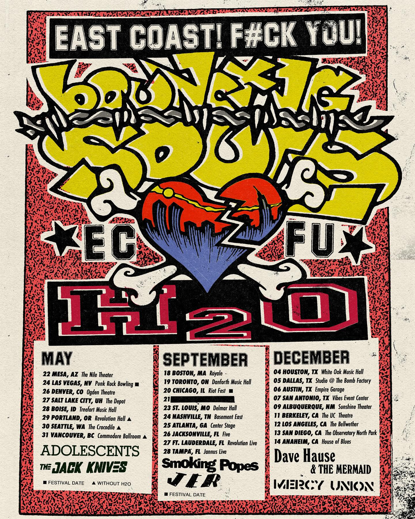 Mercy Union East Coast! F#ck You! Tour Poster 2025